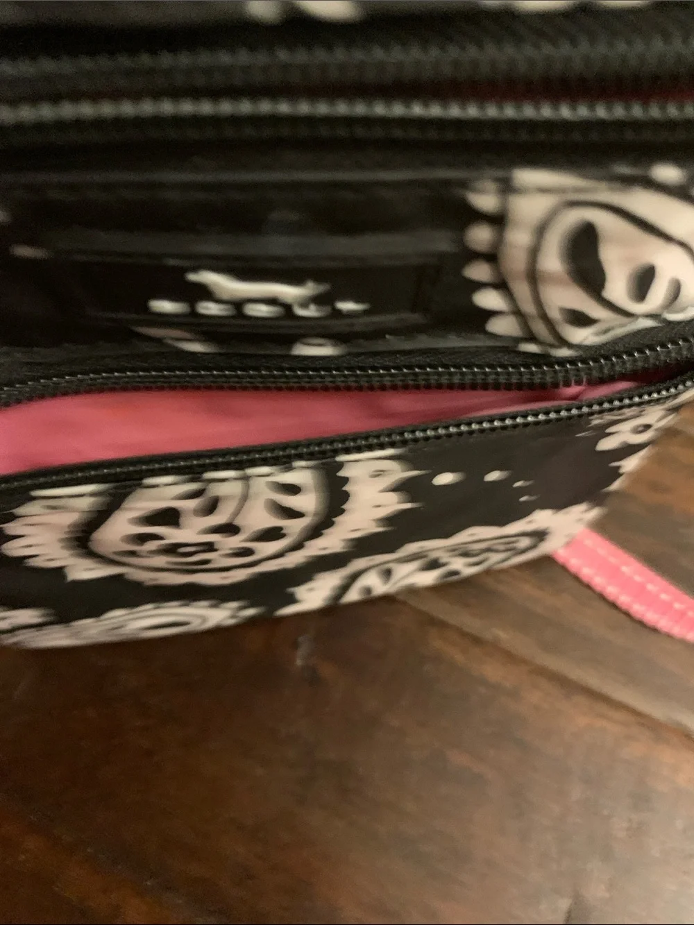 Scout Black Paisley Crossbody with Pink Strap